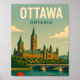 Poster Ottawa Canada Parlement Skyline Voyage