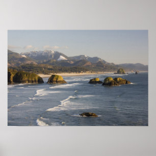 Poster OU, Côte de l'Oregon, Parc d'état Ecola, vue sur