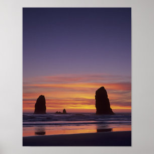 Poster OU, Côte de l'Oregon, Plage de Cannon,