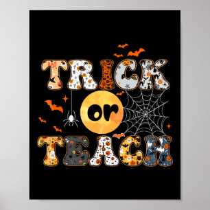 Poster Ou Enseigner Super Halloween Retro Floral Gho