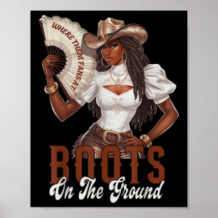 Poster Où Ils Vont Aux Bottes Sur La Ligne Da Ground Cowg