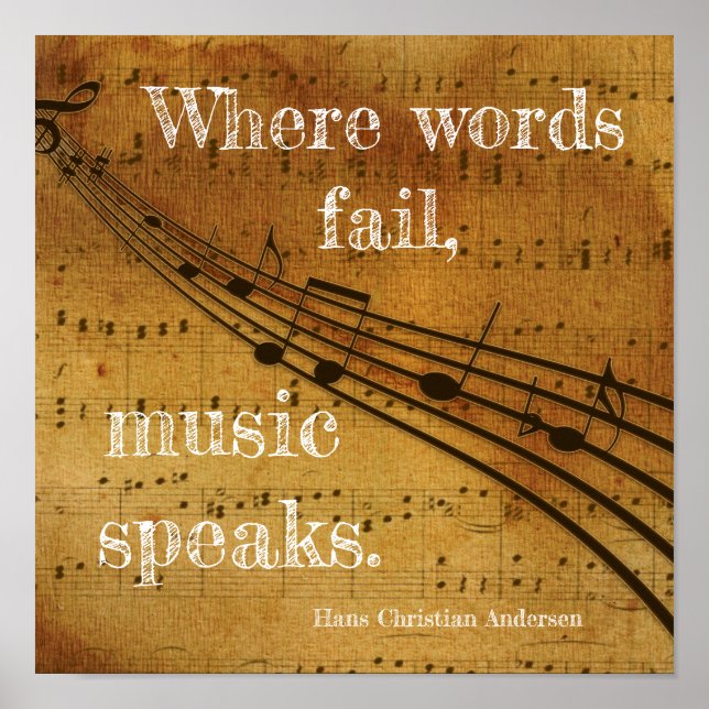 Poster Où les mots échouent **Musique parle - Art Print (Devant)