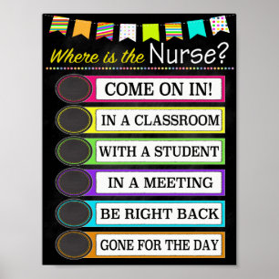 Poster Où se trouve la porte de l'infirmière scolaire