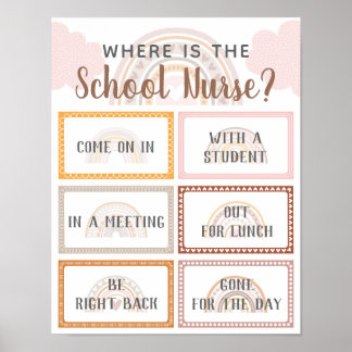 Poster Où se trouve le bureau des infirmières de l'école 