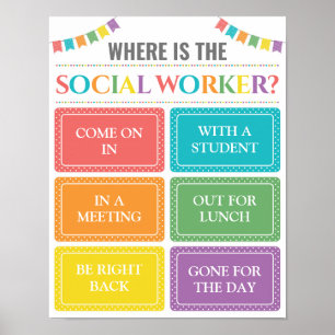 Poster Où se trouve le panneau de la porte du bureau des