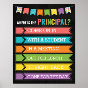 Poster Où se trouve le panneau de porte du bureau princip