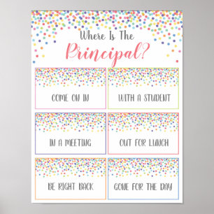 Poster Où se trouve le panneau de porte du bureau princip