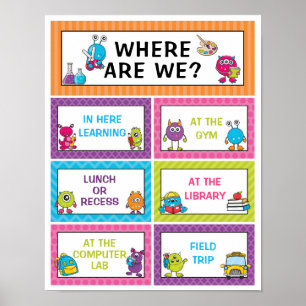 Poster Où sommes-nous en classe Connexion à un thème de m