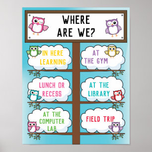Poster Où sommes-nous en classe Se connecter Thème Chouet