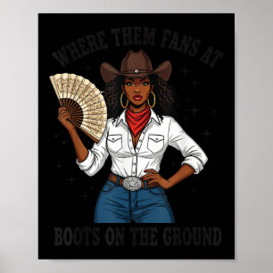 Poster Où sont ces fans de bottes de cowgirl noires sur l