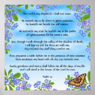 Poster Oubliez-moi Nots Psaume 23 Bible Verse Imprimer
