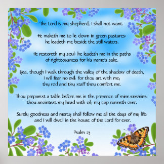 Poster Oubliez-moi Nots Psaume 23 Bible Verse Imprimer
