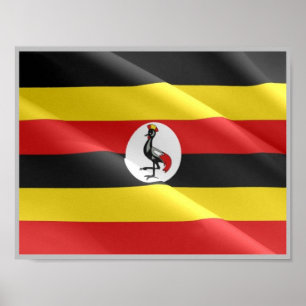 Poster Ouganda - Drapeau d'agitation -