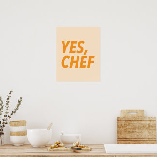 Poster Oui, Chef Orange Art Print