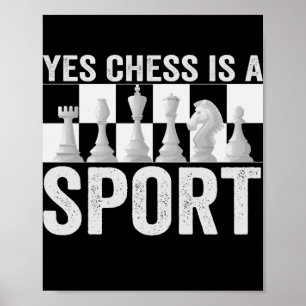 Poster Oui Échecs est un sport amusant Amateurs d'échecs