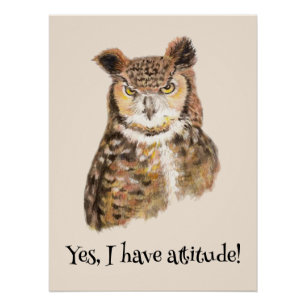 Poster 'Oui, J'Ai Une Attitude ! ' Citation d'Art pour le