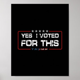 Poster Oui, j'ai voté pour ce Trump - Politique patriotiq
