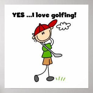Poster Oui j'aime jouer au golf
