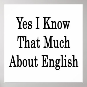 Poster Oui, Je Connais Tant D'Anglais