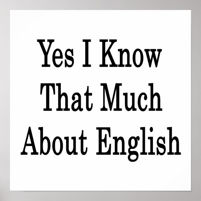 Poster Oui, Je Connais Tant D'Anglais (Devant)