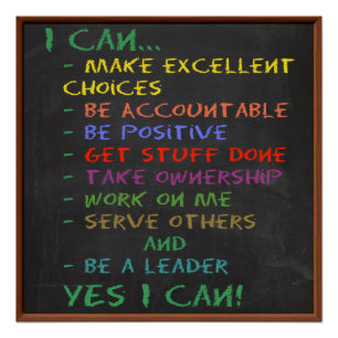 Poster OUI, JE PEUX ! Motivationnel et inspirant