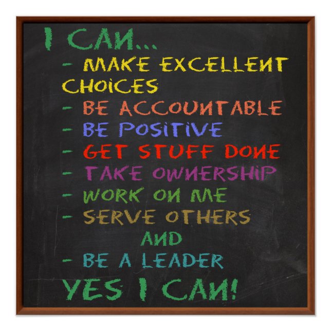 Poster OUI, JE PEUX ! Motivationnel et inspirant (Devant)