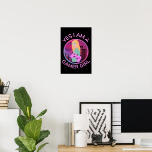 POSTER OUI JE SUIS UNE FILLE JOUEUSE