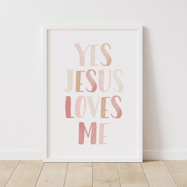 Poster Oui Jésus M'Aime Pink Girl Décor (Créateur téléchargé)