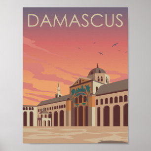 Poster Oummayad Mosquée Damas Lieu de voyage célèbre