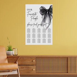 Poster Our Favorite People Bow Wedding Seating Chart