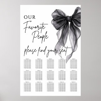 Poster Our Favorite People Bow Wedding Seating Chart
