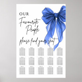 Poster Our Favourite People Bow Wedding Seating Chart