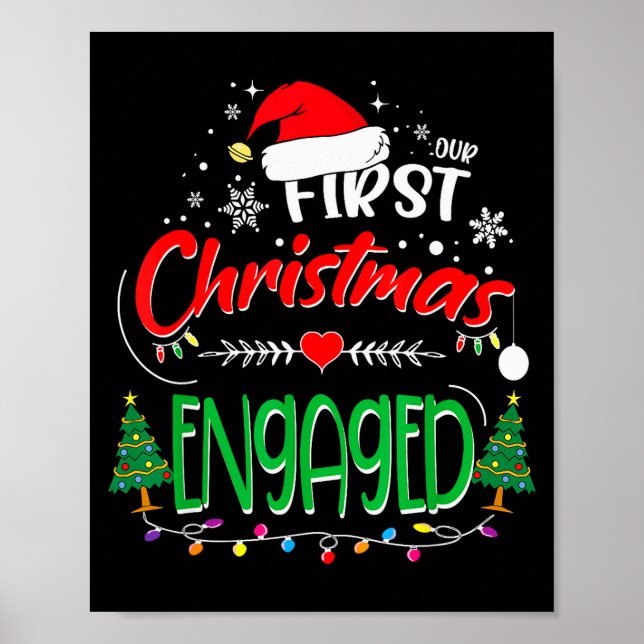 Poster Our First Christmas Engaged 2021 1st Christmas  (Devant)