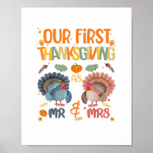Poster Our First Thanksgiving M. et Mme Couple Married 2