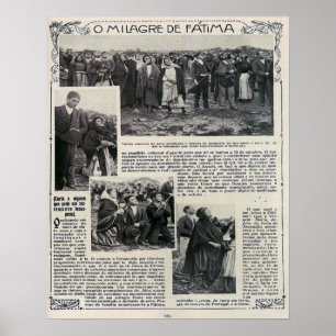 Poster Our Lady of Fatima Miracle Newspaper Portuguese