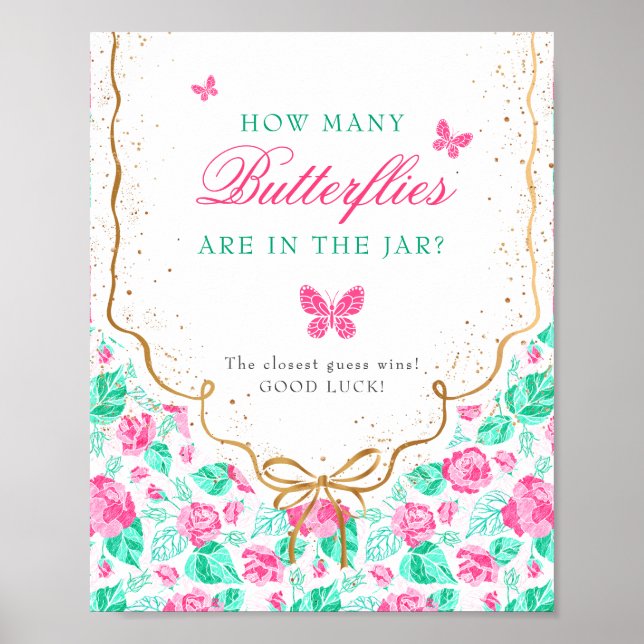 Poster Our Lovely One Baby Shower Game Sign (Devant)