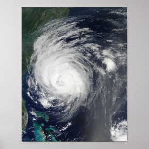 Poster Ouragan Earl broutant la côte de Caroline du Nord