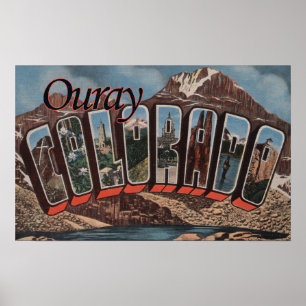 Poster Ouray, lettre ScenesOuray, Co de ColoradoLarge
