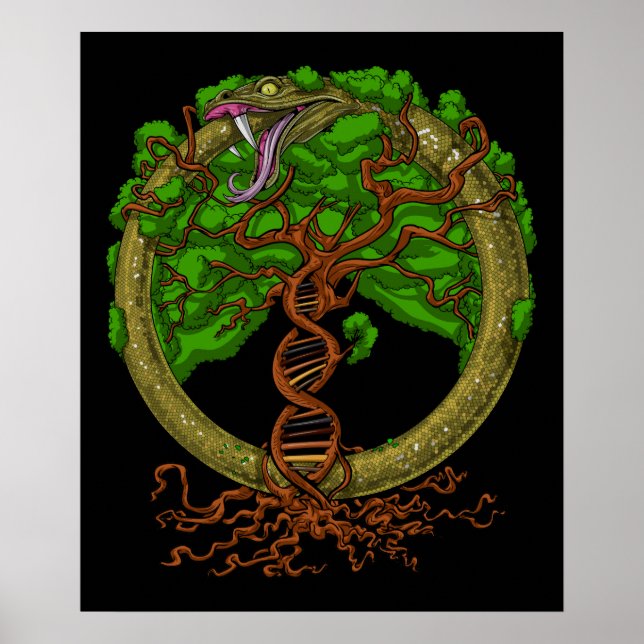 Poster Ouroboros Serpent Arbre De Vie (Devant)
