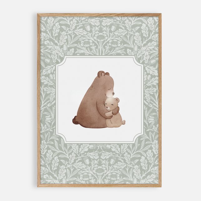 Poster Ours aquarelle, pépinière vintage (Créateur téléchargé)