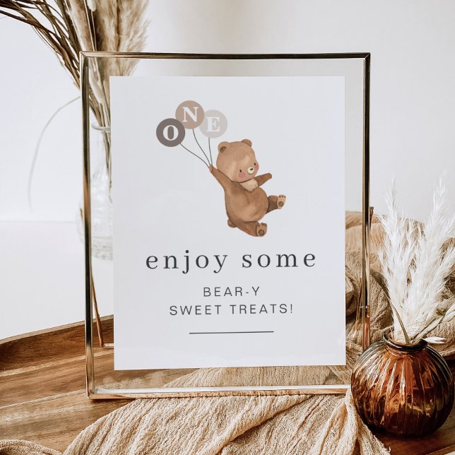 Poster Ours avec 3 ballons Brown (Créateur téléchargé)