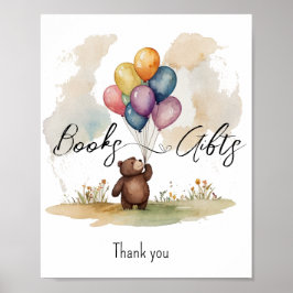 Poster Ours Baby showers neutres de genre Livres et cadea