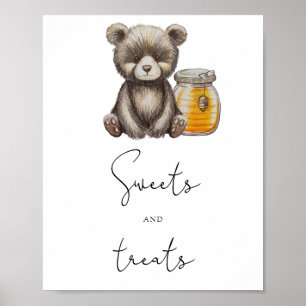 Poster Ours - bonbons et friandises baby shower