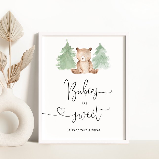 Poster Ours de bois Les bébés sont doux prendre un plaisi (Créateur téléchargé)