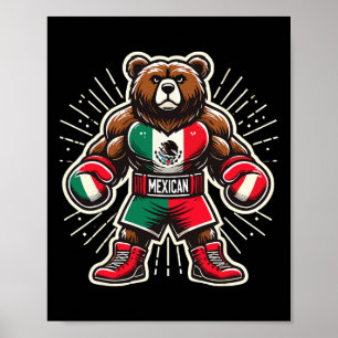 Poster Ours de boxe mexicain