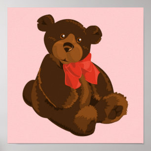 Poster Ours de caricature mignon