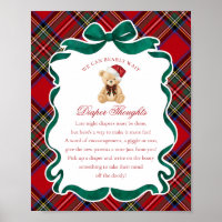 Ours de Noël à carreaux Tartan Rouge Couches Pensé