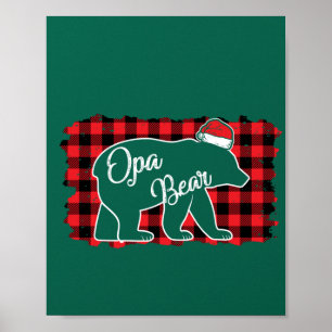 Poster Ours de Noël Ours de Noël Rouge Plaid Buffalo Fam
