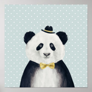 Poster Ours de panda aquarelle