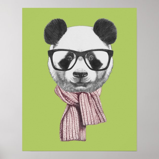 Poster Ours de panda prêt pour l'hiver (Devant)